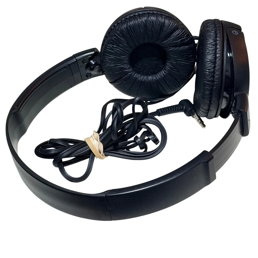 Sony MDR-ZX110 Headphones Wired On-Ear Black Folding Portable Travel Minimalist